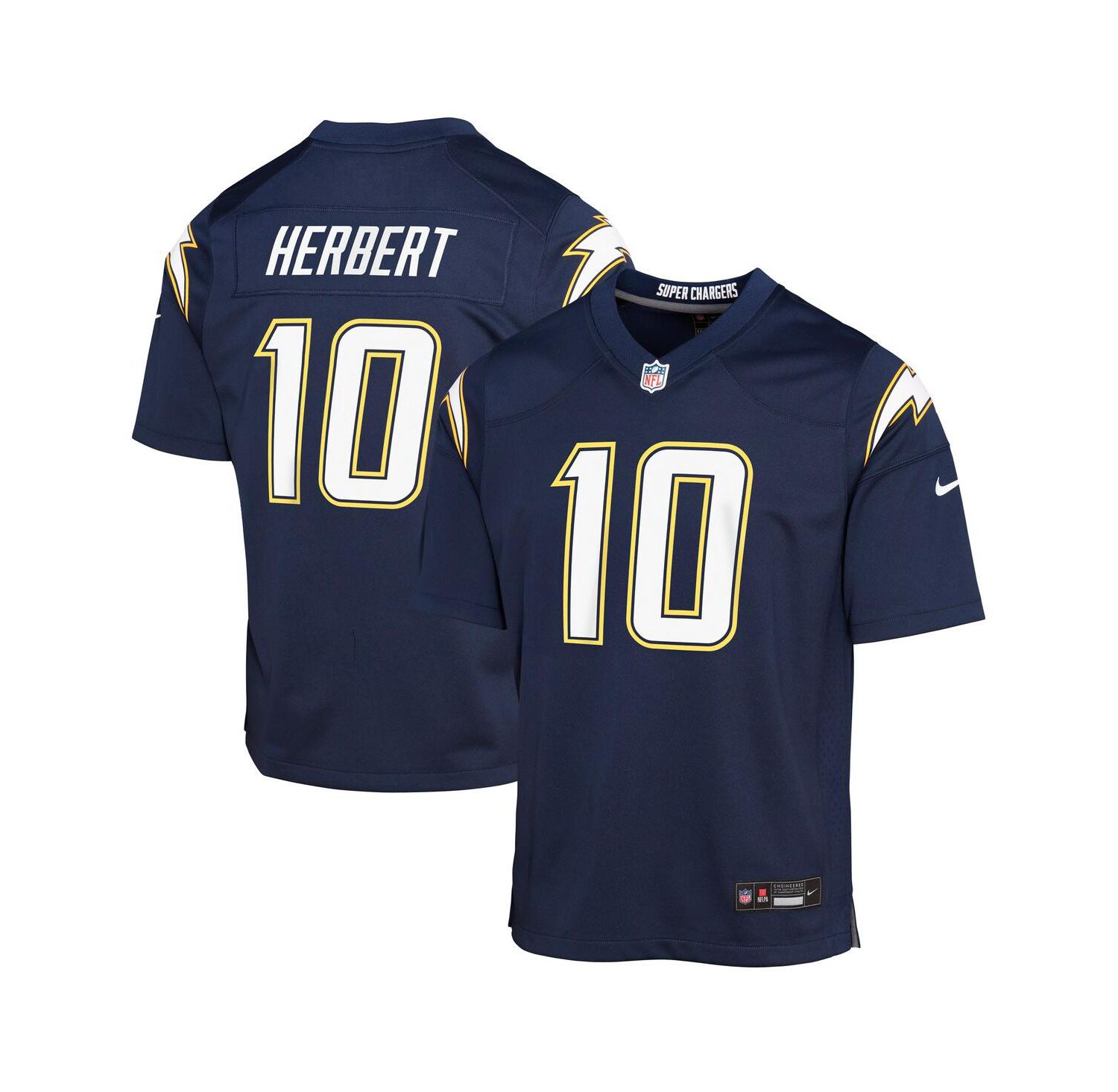 Big Boys and Girls Justin Herbert Navy Los Angeles Chargers Alternate Super Chargers Game Player Jersey