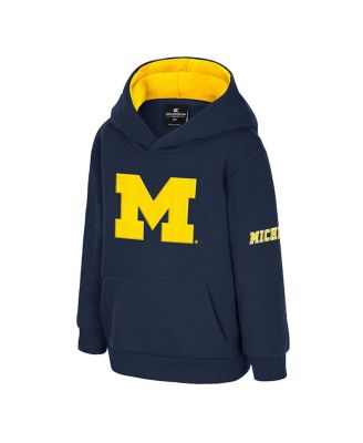 Toddler Navy Michigan Wolverines Big Logo Volume Fleece Pullover Hoodie