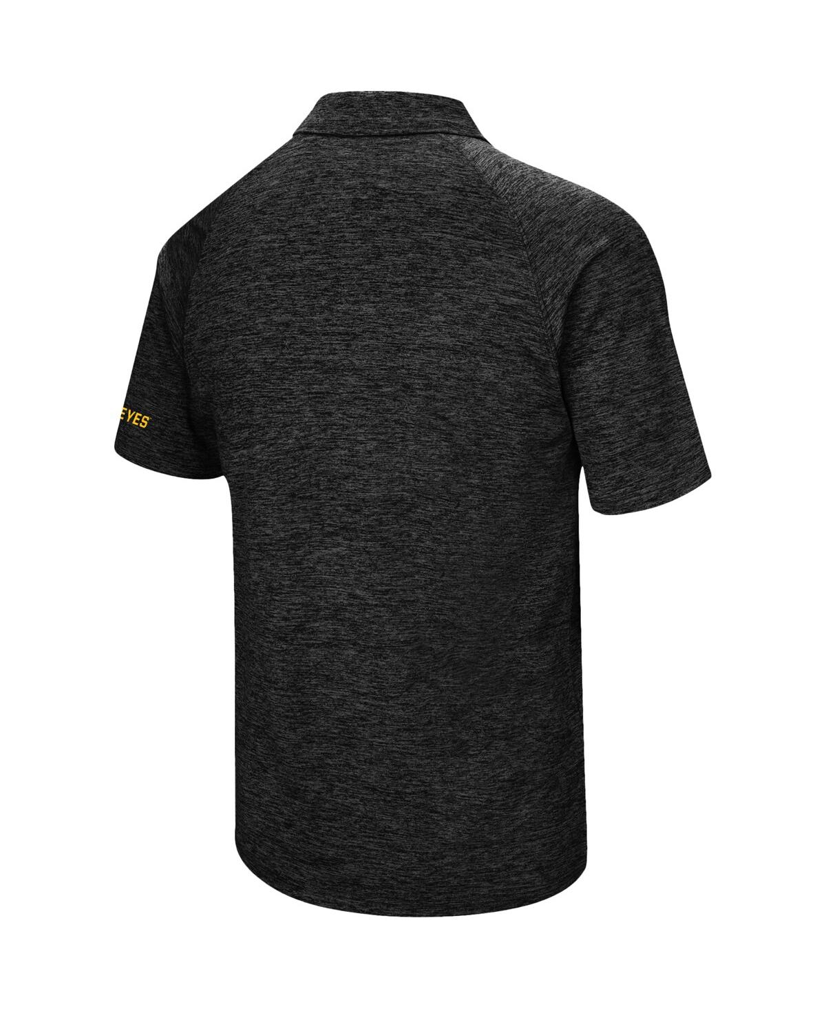 Colosseum Men's Black Iowa Hawkeyes Down Swing Polo Shirt