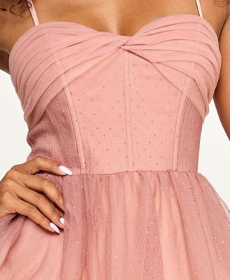 Juniors' Organza Corset Party Dress