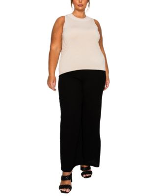 Plus Size Cheetah Burnout Contrast Neck Inset Tank Top