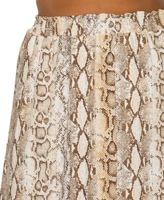 Plus Size Python Elastic Waist Maxi Skirt