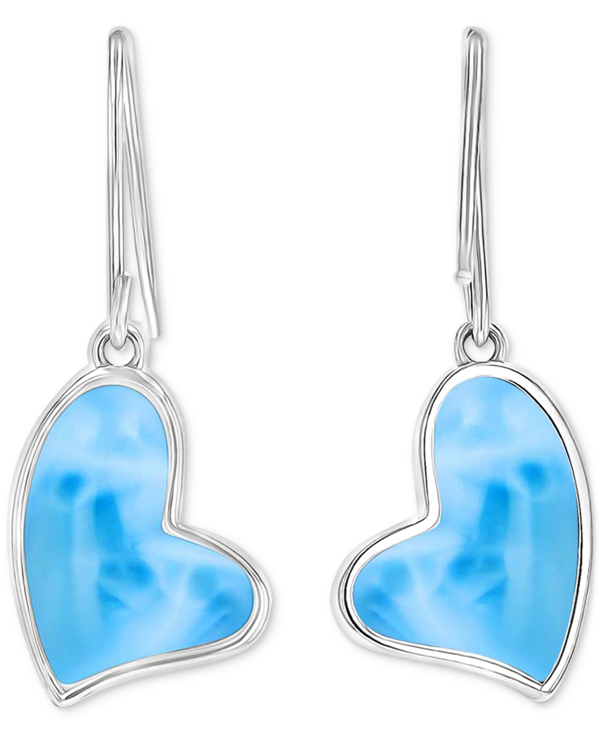 Macy's Heart Shape Opal (4.5 Ct. T.w.) Earrings In Sterling Silver In Silver