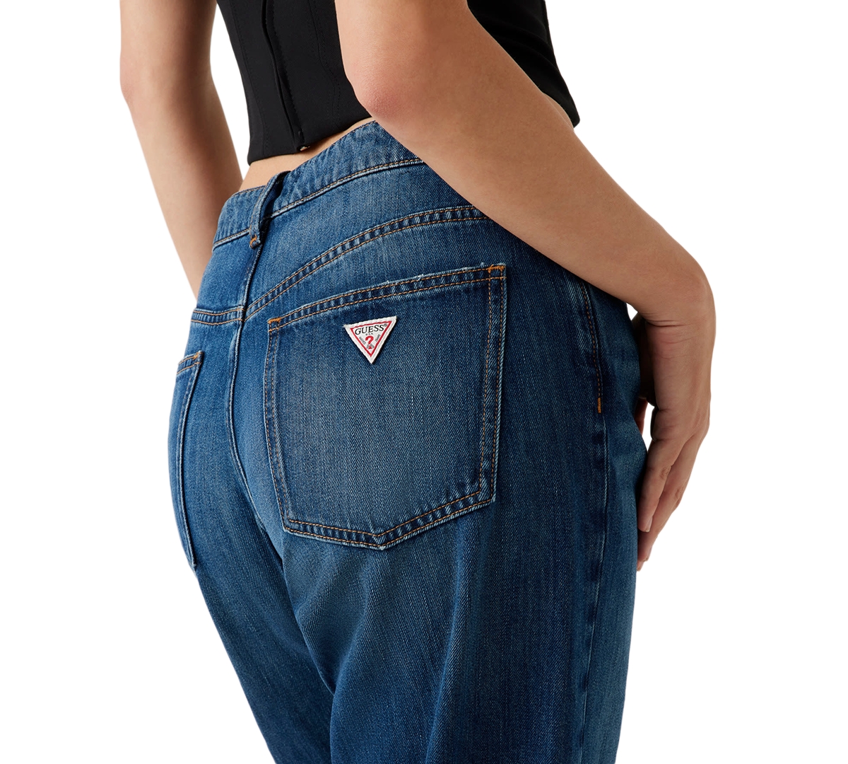 Guess Women's Barrel Fit High Rise Jeans In Blue