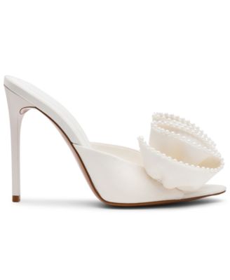 Women's Affinity-Pearl Ruffle High Heel Dress Mules