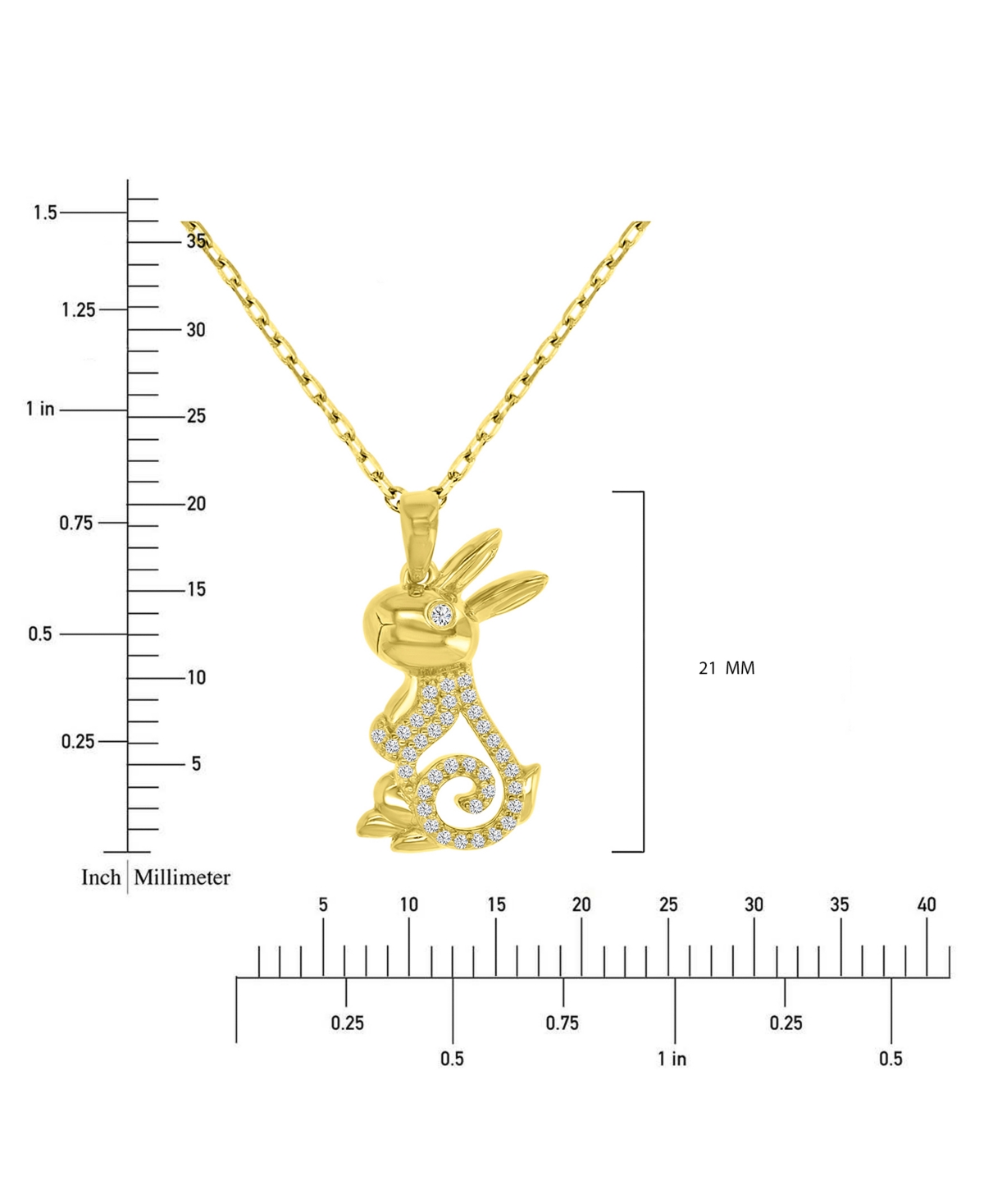 Macy's Onyx (0.006 ct. t.w.) and White Sapphire (0.072 ct. t.w.) Necklace in 14k Yellow Gold over Sterling Silver