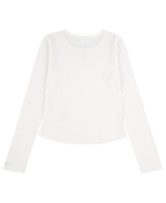 Girls' Double Bow Pointelle Long-Sleeve Top