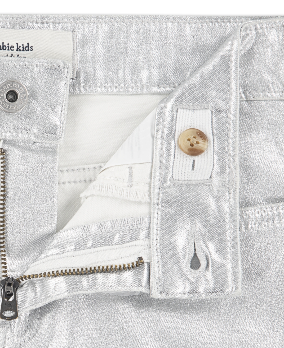 Abercrombie Girls Shine High Rise Wide Leg Jeans In Neutral
