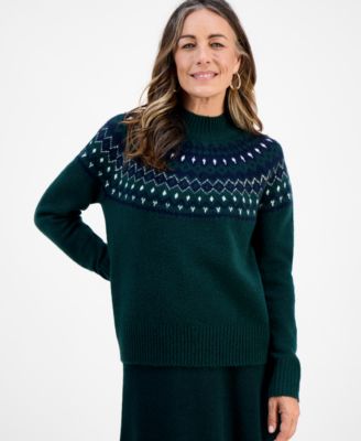 Style & Co - Petite Sabrina Fair Isle Whimsy Sweater