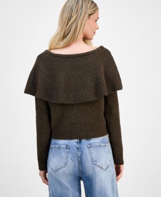 Petite Cape-Overlay Long-Sleeve Sweater, Macy's Exclusive 