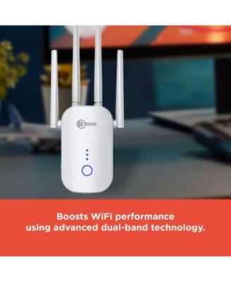 1200 Mbps WiFi Repeater, Dual Band 2.4/5GHz Wireless Range Extender, Strong Signal Booster, Stable Connection, Easy Setup For Home & Office