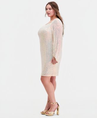 Trendy Plus Size Long-Sleeve Square-Neck Dress