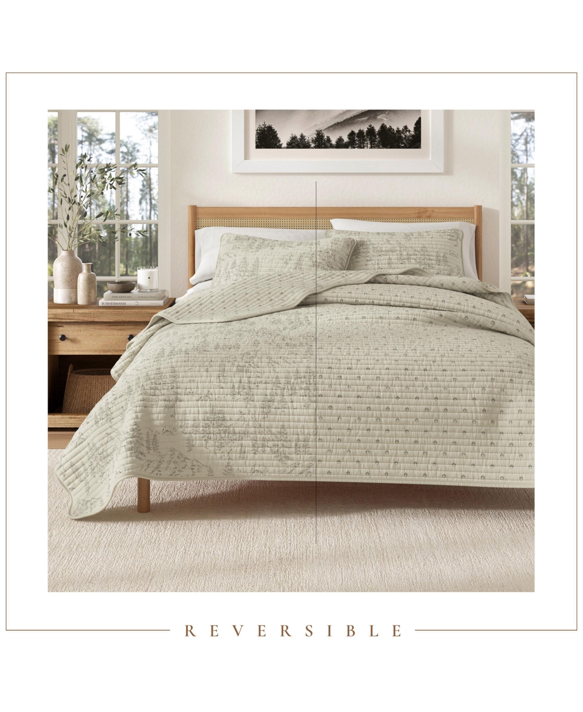 Linery & Co. Lodge Printed Microfiber Quilt Set with Shams