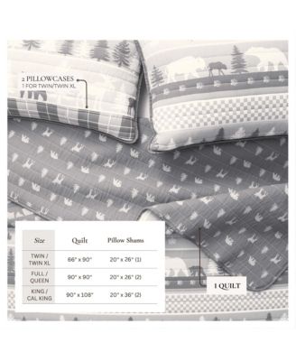 Rustic Woodland Reversible Microfiber Quilt Set with Shams