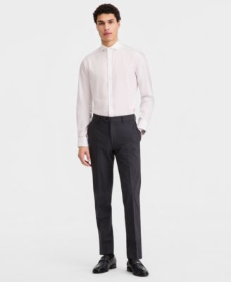Men's Slim-Fit Wool Suit Pants