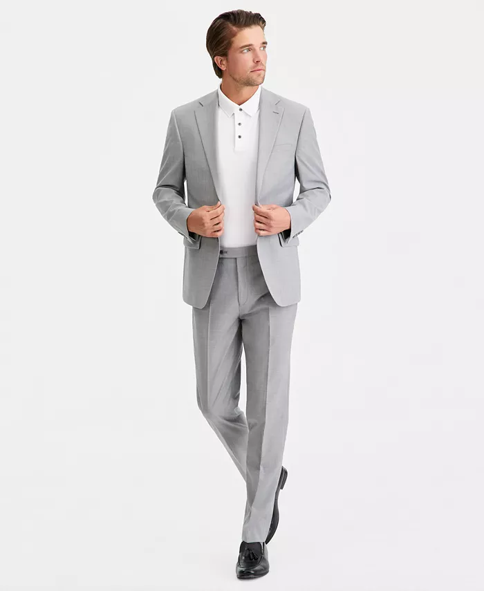 Men's Slim-Fit Wool-Blend Stretch Suit Separates with Vest - thumbnail 9