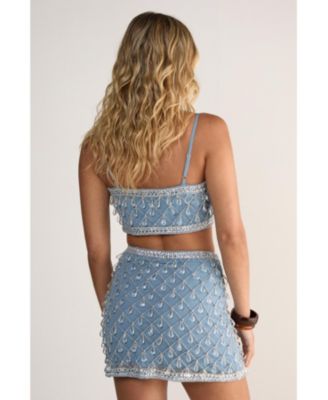 Women's Droplet Embellished Mini Skirt