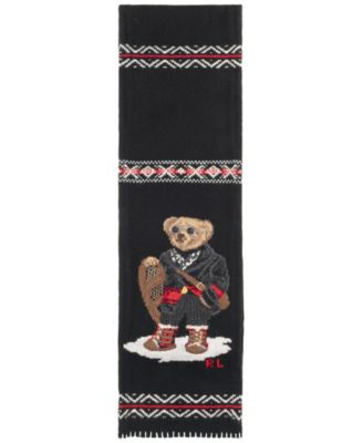 Men's Holiday Bear Intarsia Scarf