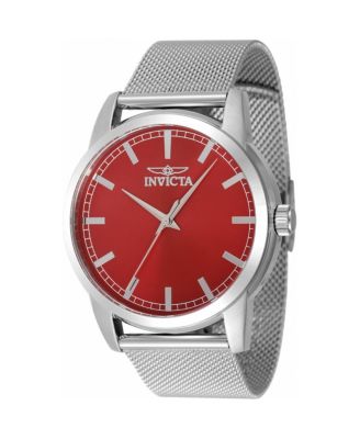 Men's 48509 Celestial Quartz 3 Hand Red Dial Watch