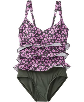 Women's Ruffle Fauxkini One Piece Swimsuit