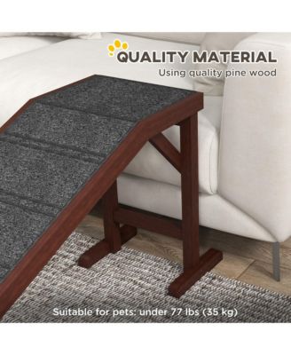 Foldable Pet Ramp for Dogs Non-slip Carpet Platform 74"L x 16"W x 25"H