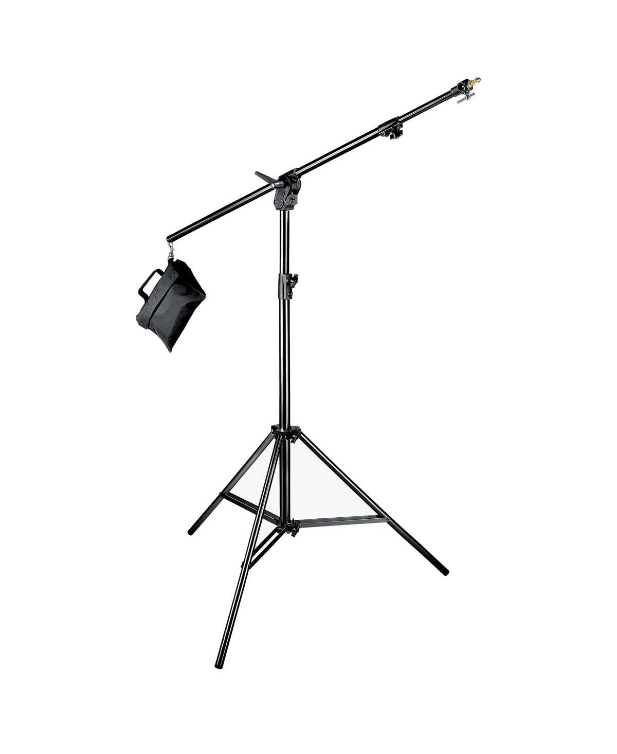 Manfrotto Boom Stand 420 (Black Anodized), 3-Section Stand Convertible to Double Extension Boom and Stand, with Sand Bag (#3397B)
