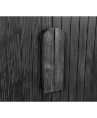 59" Curved Vintage Sideboard with Large Handles and Adjustable Shelves (Antique Black)