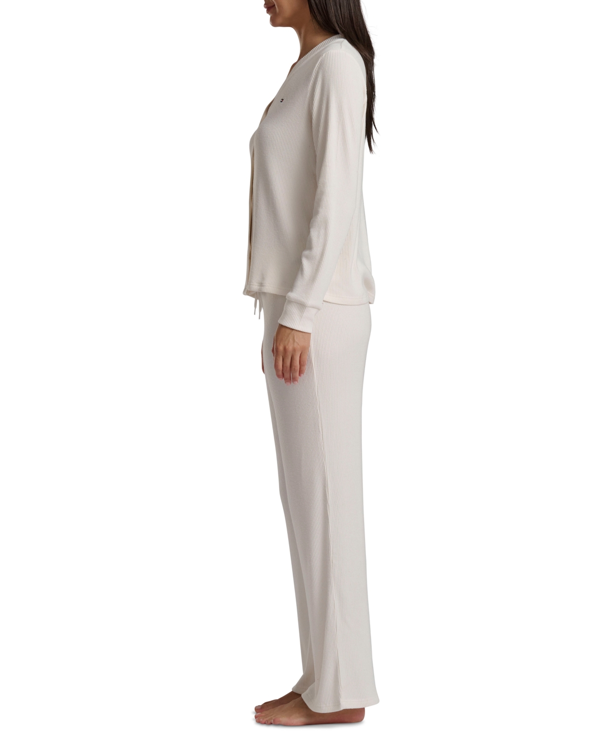 Tommy Hilfiger Women's 2-piece Long Sleeve Cardigan And Pants Set In White