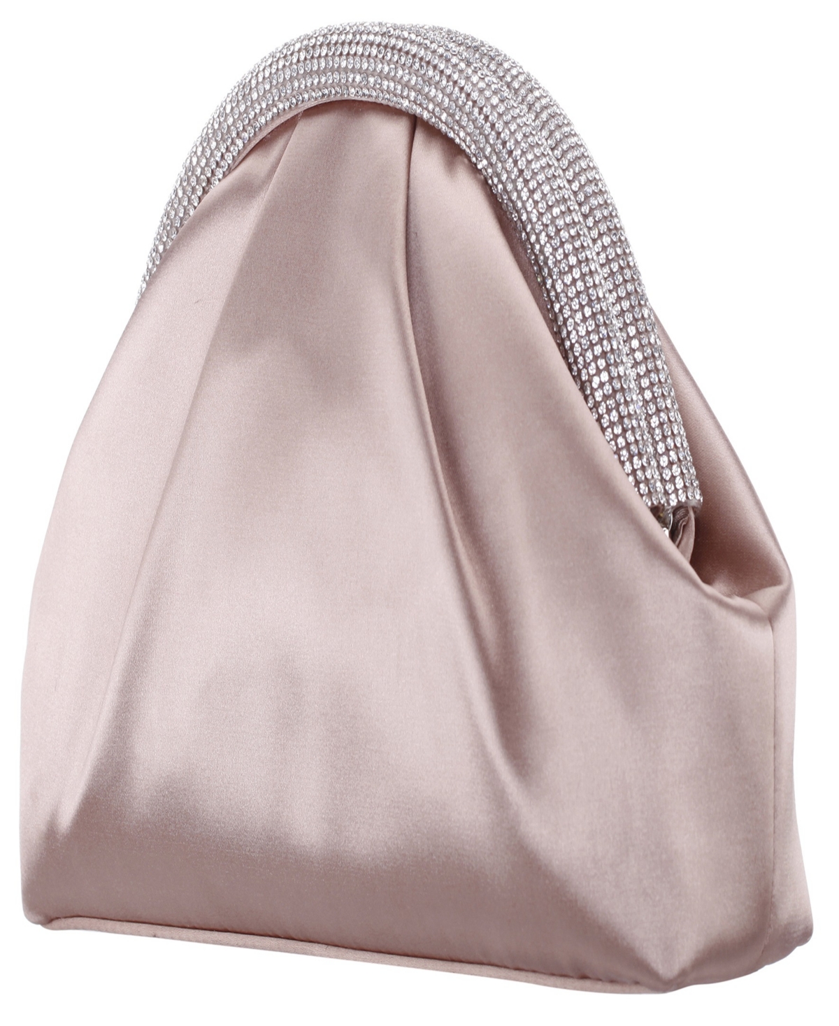 Nina Crystal Trim Magnetic Snap Frame Clutch In Brown
