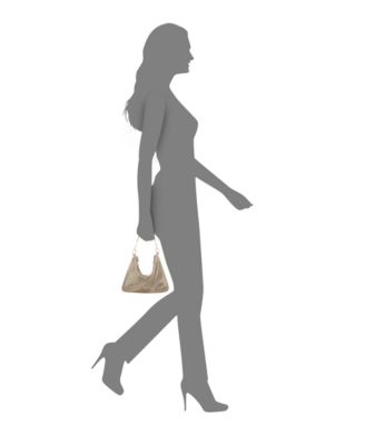 Crystal Embellished Zipper Hobo Bag