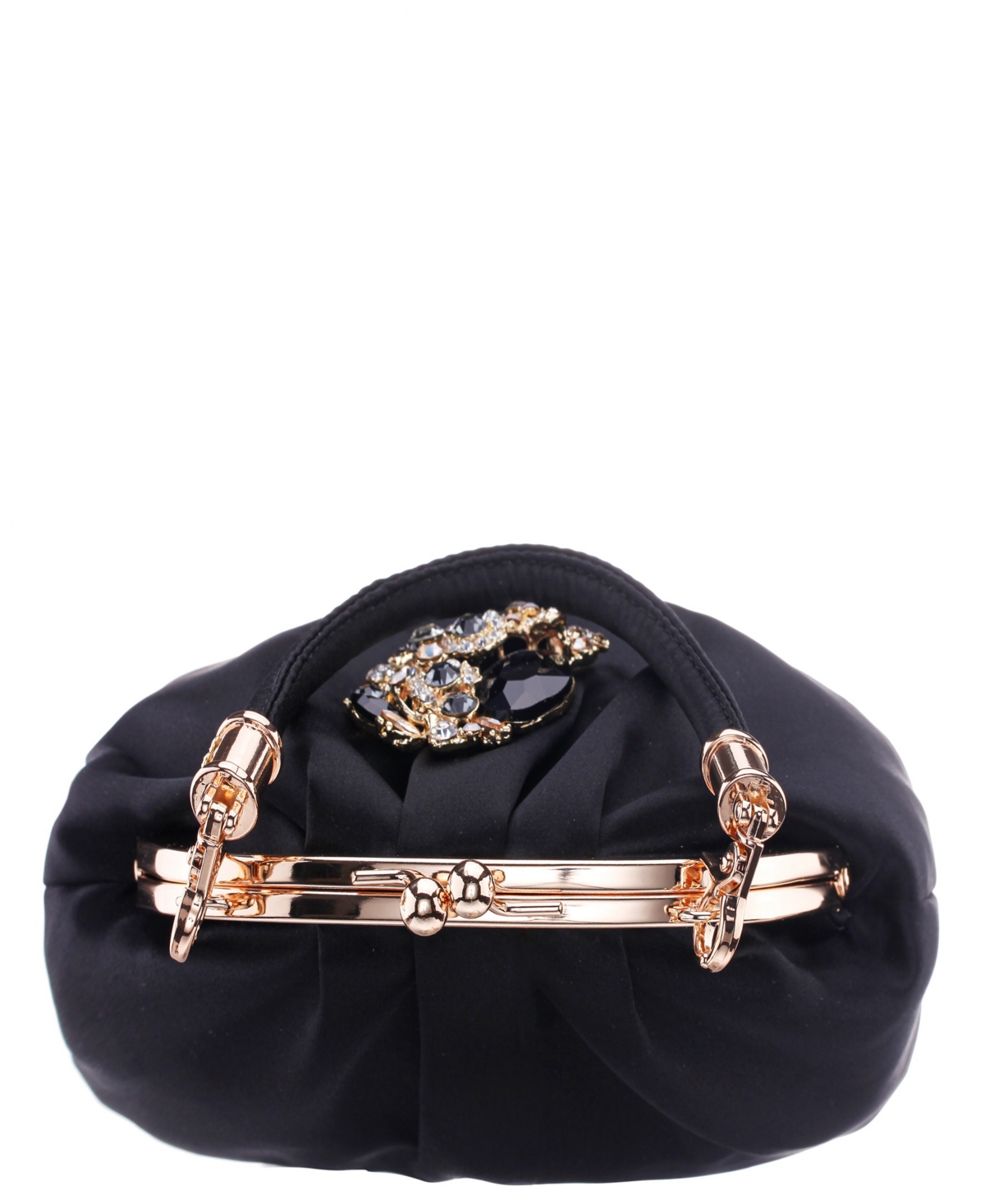 Nina Vintage Style Crystal Ornament Frame Clutch In Blue