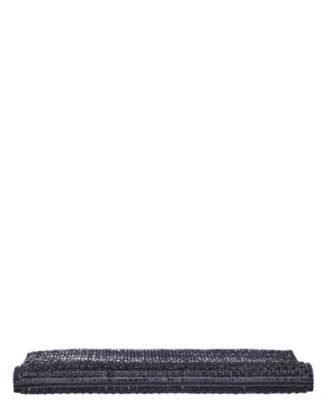 Crystal Embellished Flap Slim Magnetic Snap Clutch