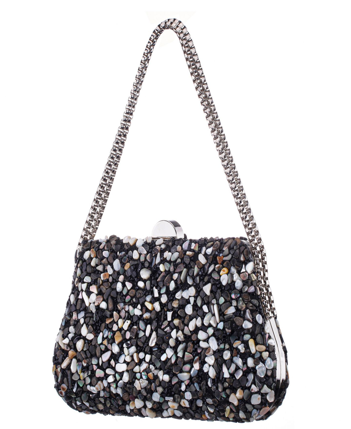 Женский клатч Nina Rock Candy Minaudiere Crystal Lift Lock Clutch, цвет: Чёрный разноцветный — фото 2