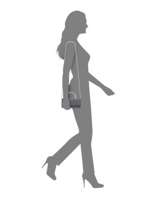 Elongated Crystal Magnetic Snap Satchel Bag