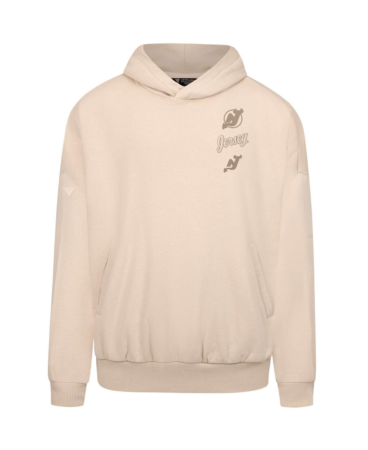 Levelwear Men's Cream New Jersey Devils Contact Stamp Pullover Hoodie In Neutral