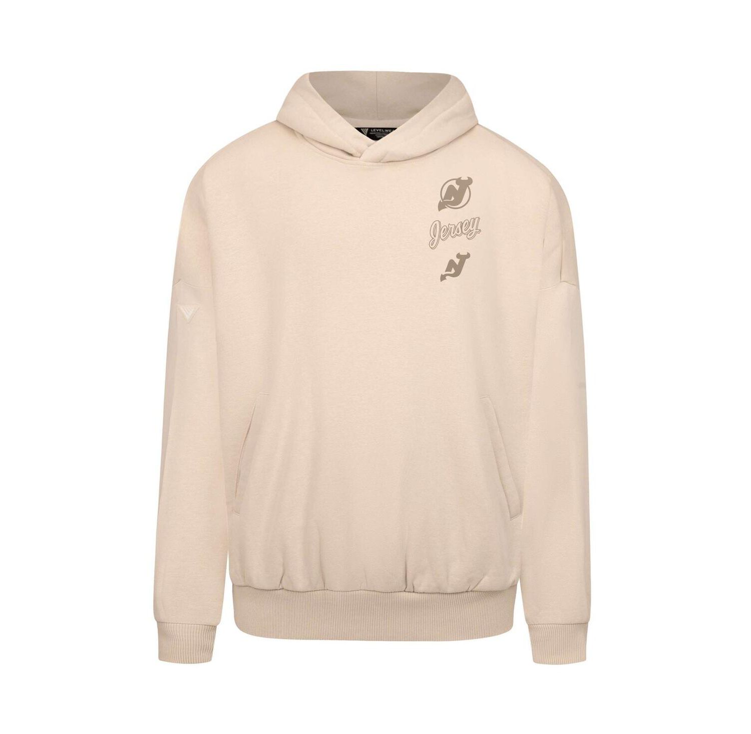 Men's Cream New Jersey Devils Contact Stamp Pullover Hoodie