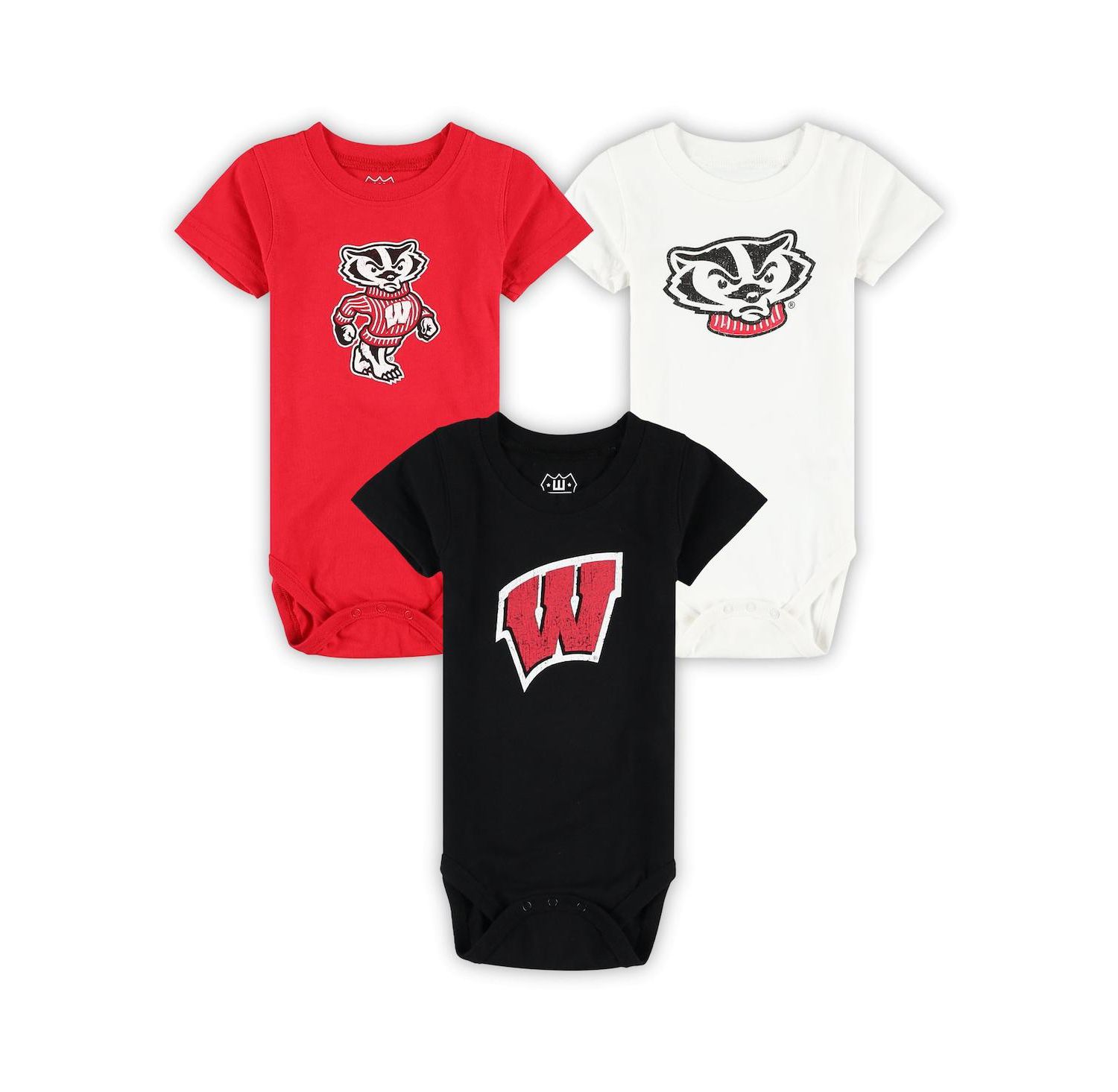 Baby Boys and Girls 3-Pack Wisconsin Badgers Bodysuit Set