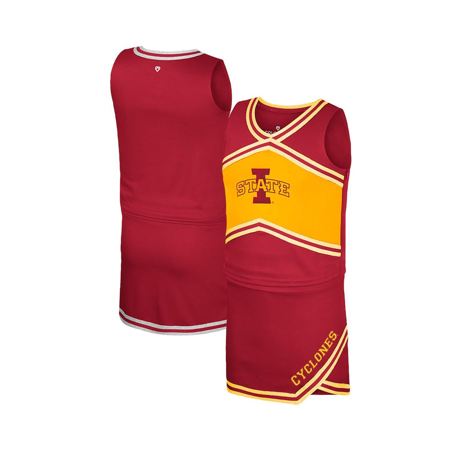 Big Girls 2-Piece Cardinal Iowa State Cyclones Cheerleader Top and Skirt Set