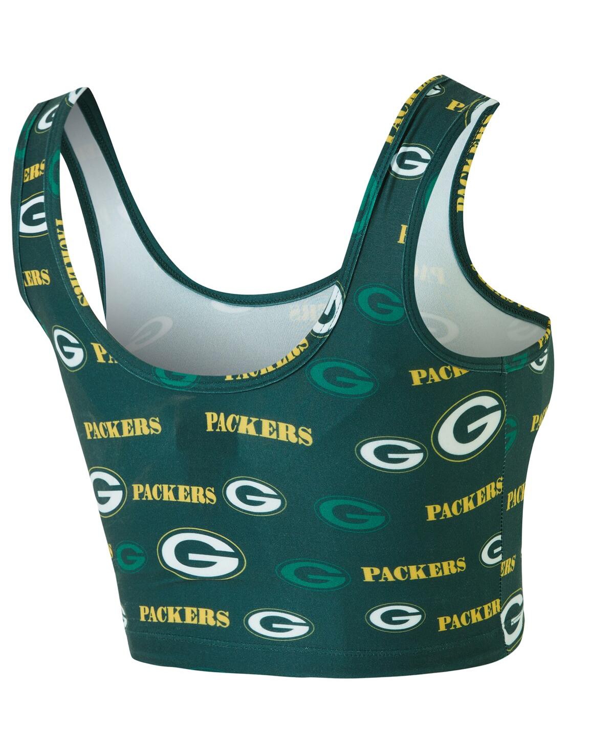 Concepts Sport Women's Green Green Bay Packers Mosaic Allover Print Bralette In Green