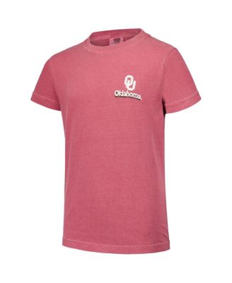 Big Boys and Girls Crimson Oklahoma Sooners Hyperlocal Comfort Colors T-Shirt