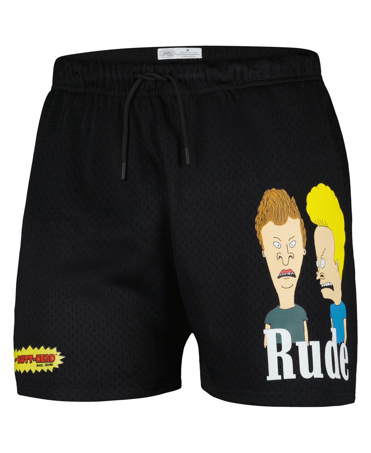 Freeze Max Men's Black Beavis And Butt-head Rude Mesh Shorts In Black