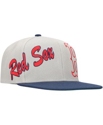 Men's Gray Boston Red Sox Knock Out Panel Snapback Hat