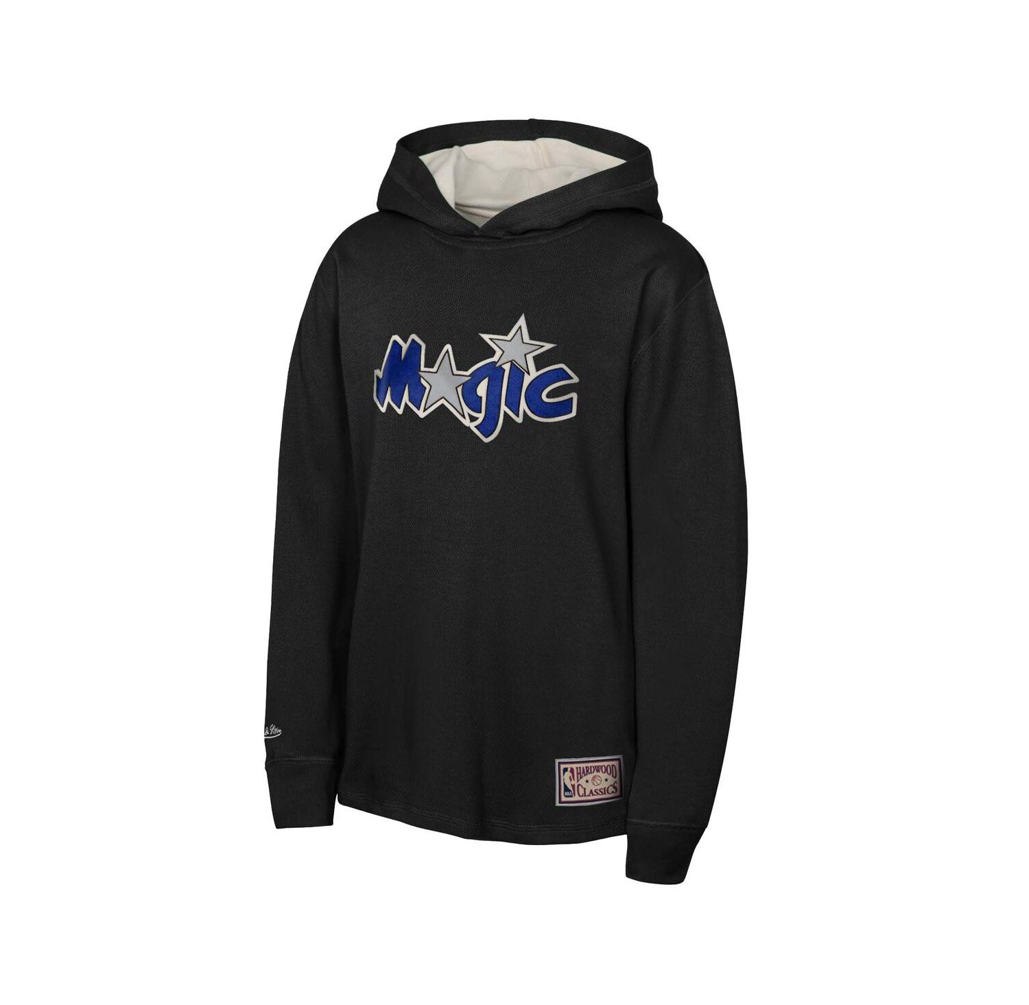 Big Boys and Girls Black Orlando Magic Hardwood Classics Lightweight Thermal Long Sleeve Hoodie T-Shirt