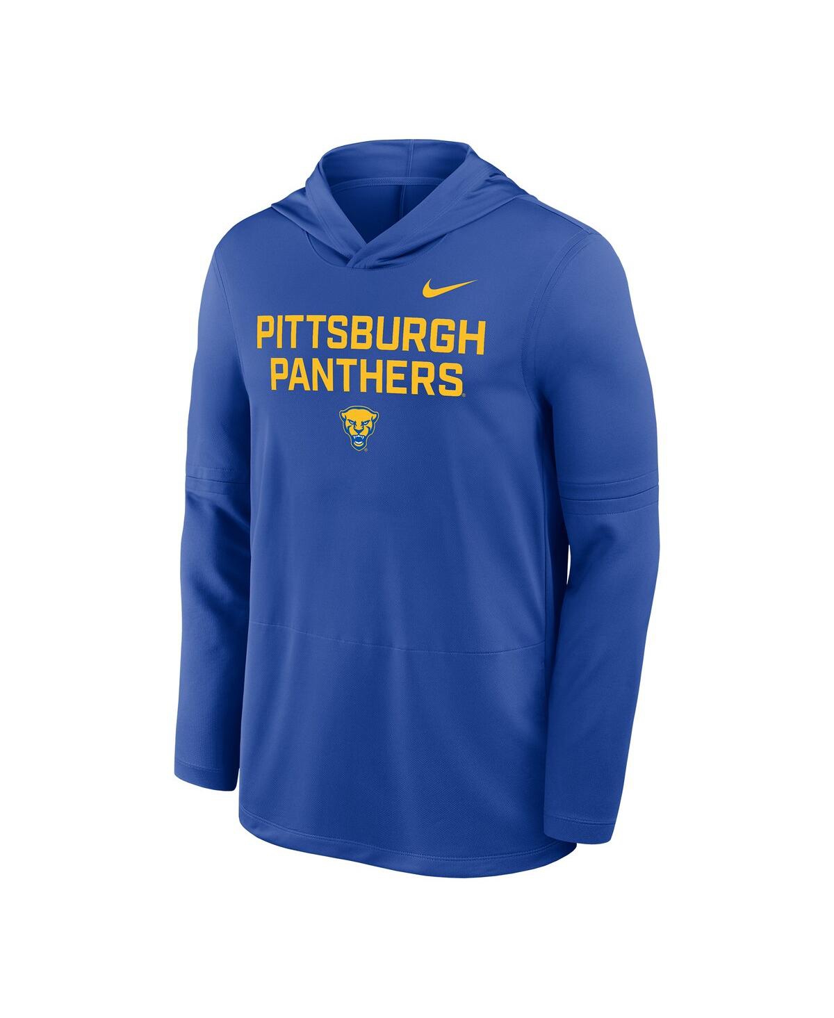 Nike Men's Royal Pitt Panthers 2025 Sideline Dri-fit Long Sleeve Hoodie T-shirt In Blue