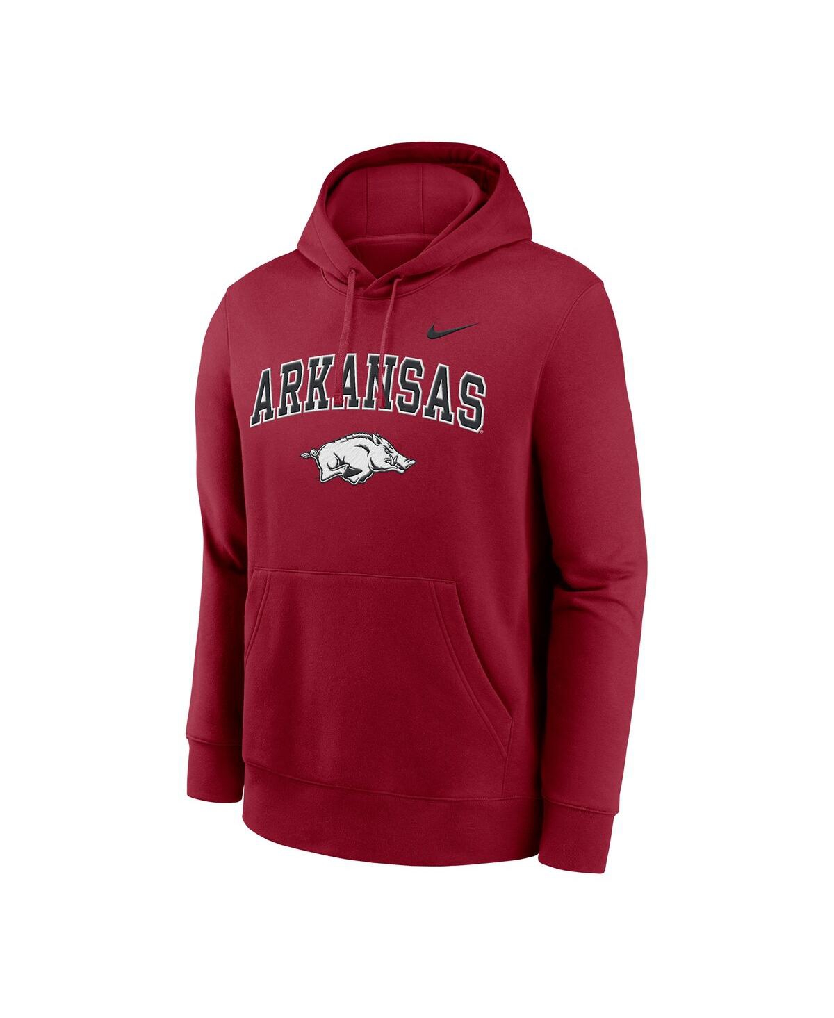 Nike Men's Cardinal Arkansas Razorbacks Club Pullover Hoodie In Red