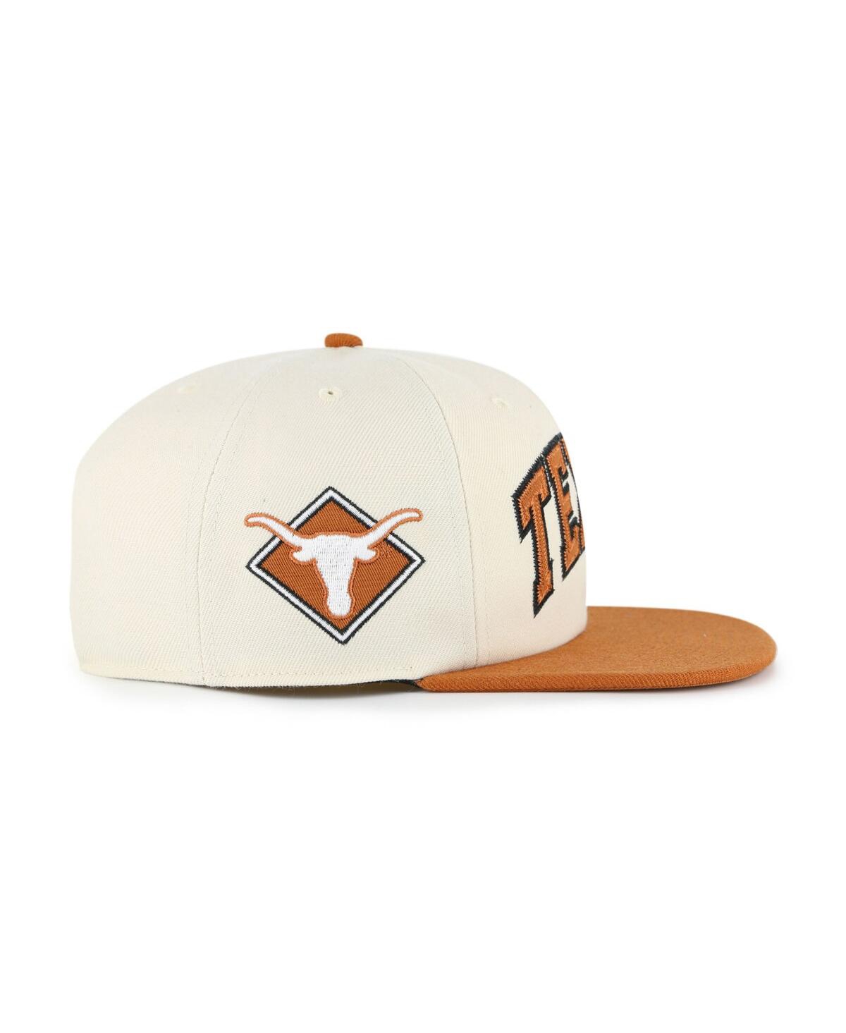 47 Brand Men's And Women's Natural Texas Longhorns Crossover Off Hand Captain Adjustable Hat In Brown