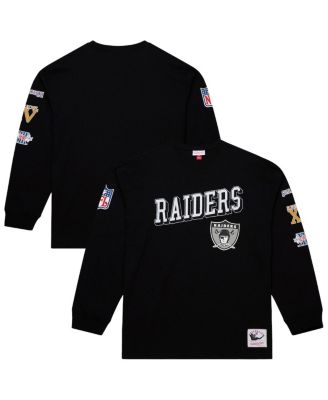 Mitchell & Ness - Men's Black Oakland Raiders Training Camp Logos Long Sleeve T-Shirt