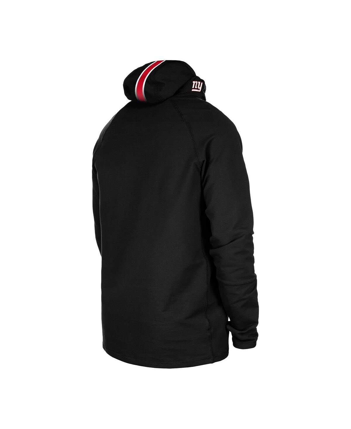 New Era Men's Black New York Giants Functional Fandom Balaclava Helmet Stripe Tri-blend Hoodie In Black