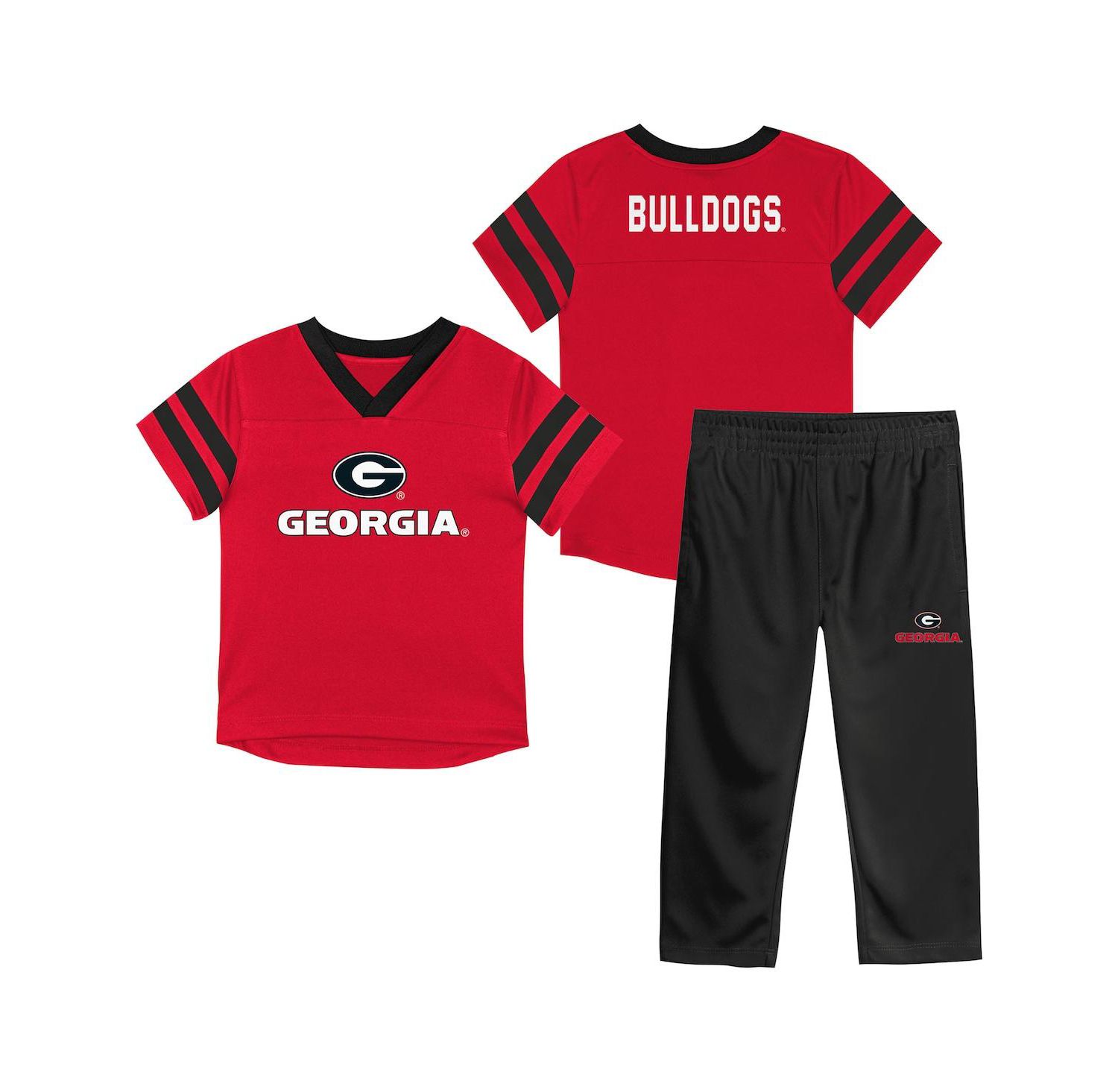 Baby Boys and Girls 2-Piece Red Georgia Bulldogs Team Logo Red Zone Top and Pants Set