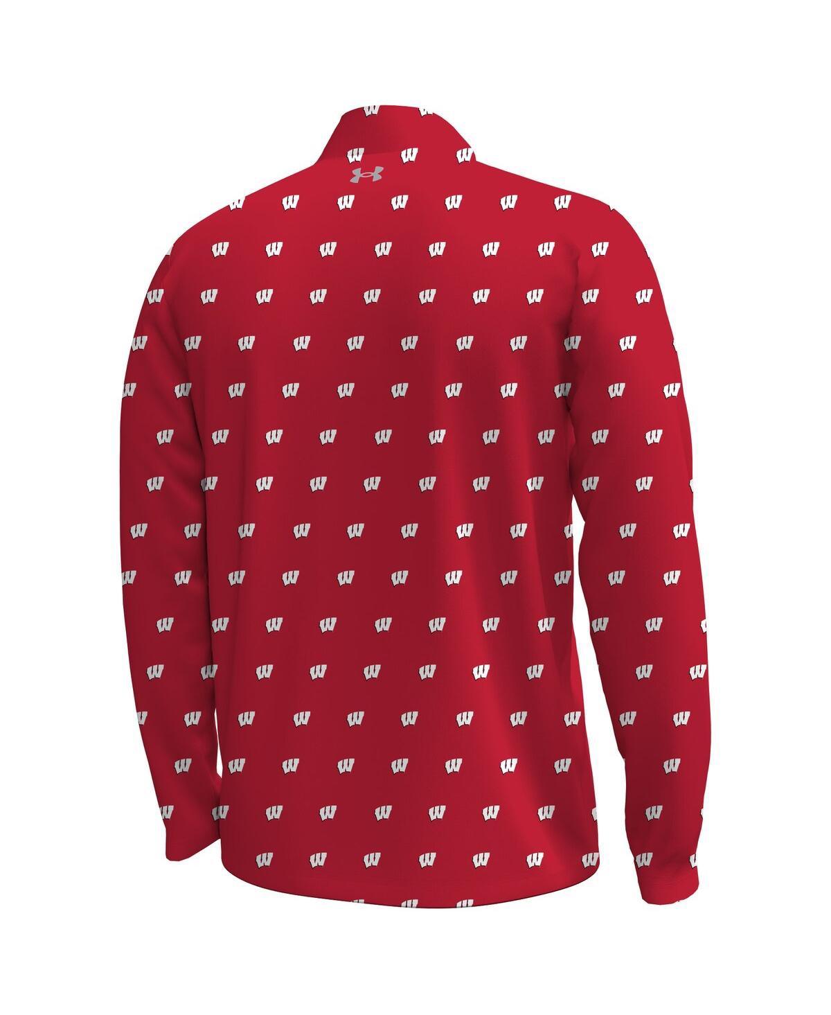 Under Armour Men's Red Wisconsin Badgers Gameday Armourfuse Half-zip Jacket In Red